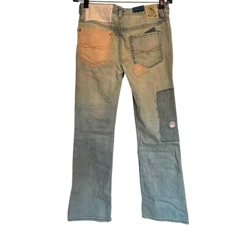New Girls Ralph Lauren Denim Patchwork Jeans - Abbott Wash - Size 10